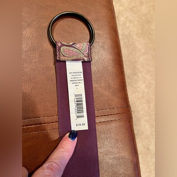 Women’s Purple and Gold Paisley Pattern Belt - Picture 2 of 4